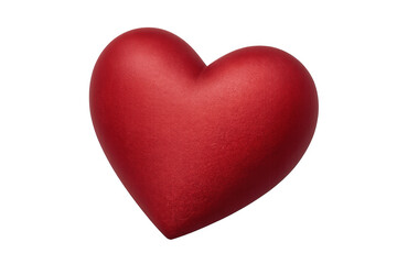 Fototapeta premium Red heart showing a rough matte texture, symbolizing love, passion, valentines day, romance, and relationships. Transparent background