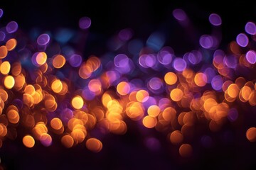 Purple and orange background with bokeh LED lights