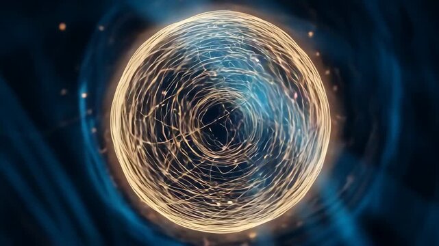 Atomic energy quantum core glowing abstract animation