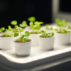 Vegetables grown in a laboratory.