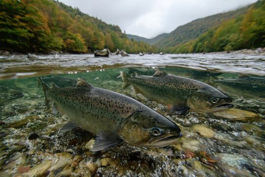 Rosy salmon Sakhalin Russia