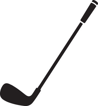 Golf club silhouette icon, close up of iron or wedge golf club flat vector, golf club icon, golf stick for sports apps, vector illustration