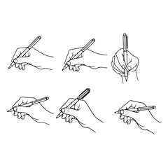 Human Hand Holding Pen and Pencil Silhouette Pack: Different Writing Styles Vector
Collection of Hand Gestures Holding Pen and Pencil: Professional Writing Silhouettes
Modern Vector Set of Hands Wri
