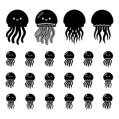 Fish Silhouette Pack: Collection of Aquatic Animal and Sea Life Vectors
Modern Fish Silhouettes: Tropical and Ocean Fish Vector Graphics Set
Marine Life Silhouette Collection: Various Fish Shapes fo