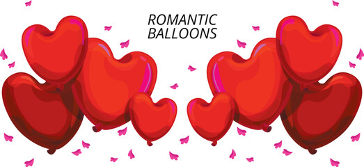 Red heart balloons 