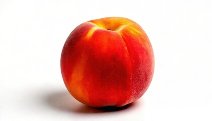 Fresh Red Peach on White Background.