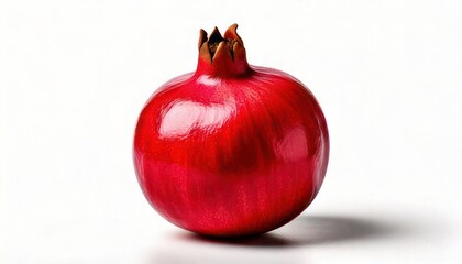 Fresh Red Pomegranate on White Background.