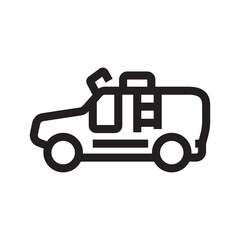 Fototapeta premium armored car black line icon. Vector isolated element.
