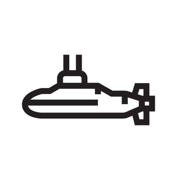 submarine black line icon. Vector isolated element.