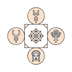 Sacred geometry symbols vector illustration, flat design