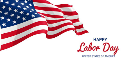 Happy labor day celebration with american flag