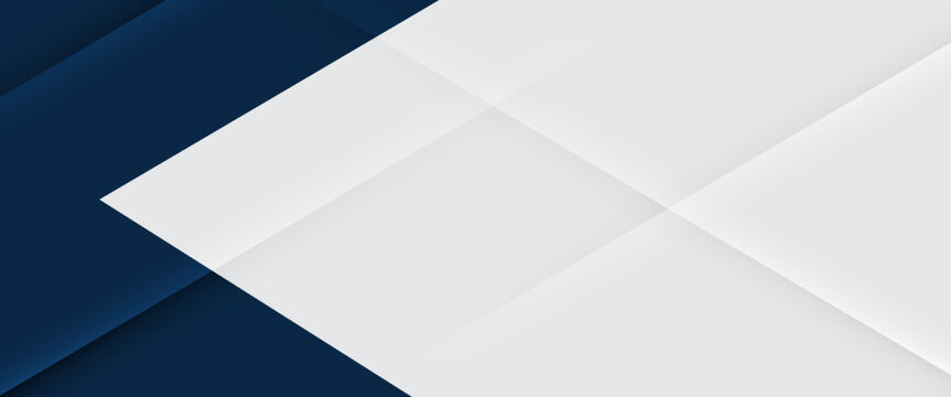 Dark blue and white abstract background. White and blue modern abstract wide banner with geometric shapes. vector illustration