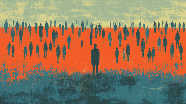 Loneliness and Alienation Concept with Isolated Figures