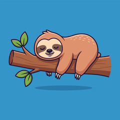 Fototapeta premium Sloth resting on a branch Vector