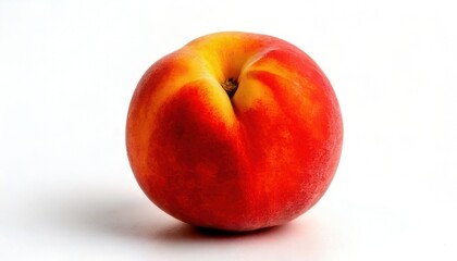 Fresh Ripe Peach on White Background.