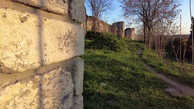 Historical Walls of Constantinople and ancient fortifications in Istanbul, Turkey