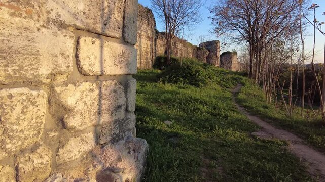 Historical Walls of Constantinople and ancient fortifications in Istanbul, Turkey
