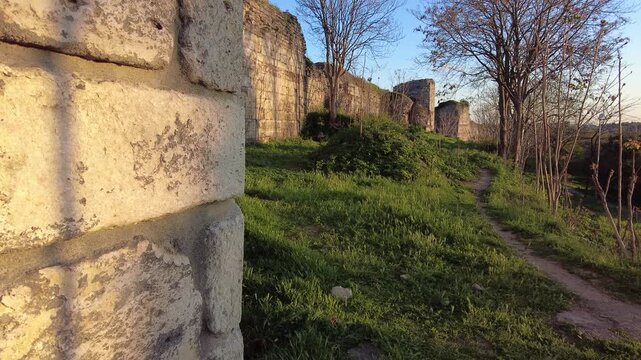 Historical Walls of Constantinople and ancient fortifications in Istanbul, Turkey