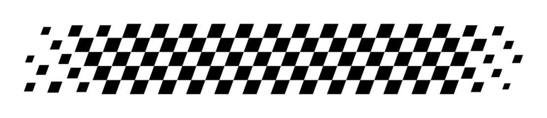 Fototapeta premium Fading checkered flag stripe, dynamic racing speed pattern for motorsport graphics and digital layouts, transparent background
