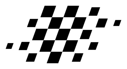 Dynamic checkered racing blocks composition, abstract motorsport speed pattern for automotive branding, transparent background