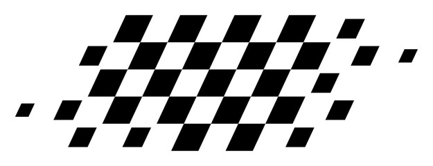 Distorted checkered flag speed pattern, pixelated racing motion design for motorsport graphics and...