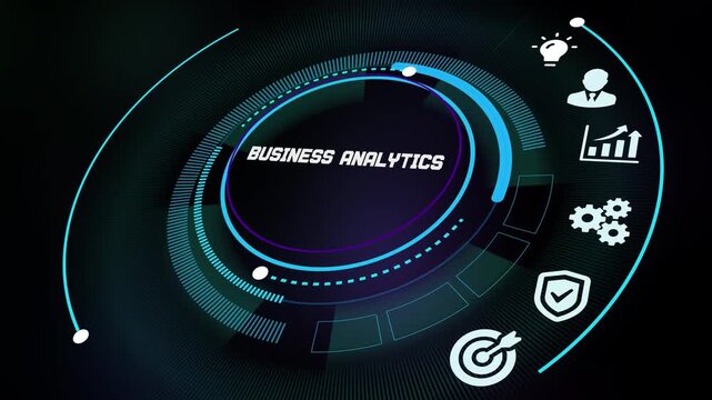  Data analyst performing deep business analytics to identify growth opportunities and market trends on an interactive digital screen.