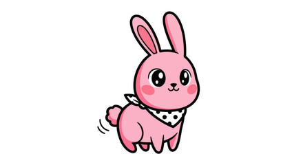 Obraz premium Cartoon rabbit illustration on white background