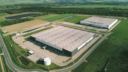 Business warehouse facility in open area