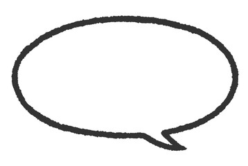  手描き風の楕円形の吹き出し（横長・太線・内側が白背景）