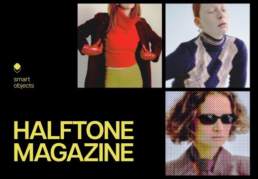 Retro Zine Photo Effect Mockup