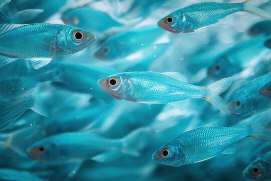 numerous tiny fish