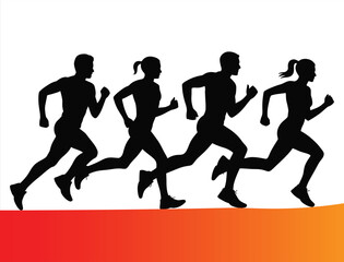runners vector silhouettes