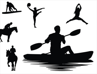Sports and Outdoor Activities Silhouette Set