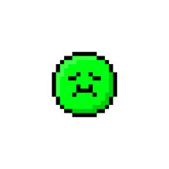 Obraz premium Emoji Pixel Art. Emoticon with Pixel Art Style