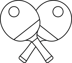 Obraz premium table tennis line art vector illustration on transparent background