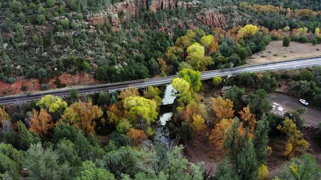 Highway 87 passing over Sycamore Creek in Arizona.