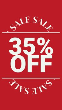 Eye Catching Discount Sale Motion Template Showing Thirty Five Percent Price Cut for Brand Awareness and Retail Promotion