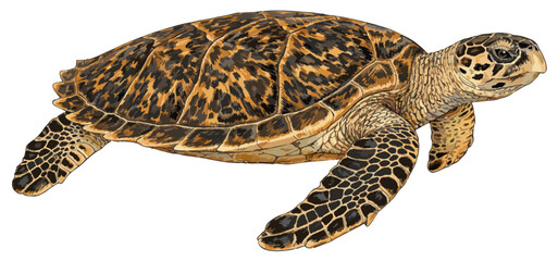 Obraz premium Eretmochelys imbricata illustration art
