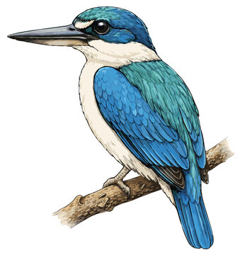 Todiramphus chloris illustration art