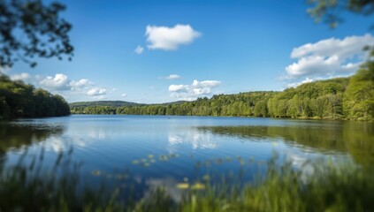 Obraz premium Lacanau Lake in the Gascon Landes Nature Reserve