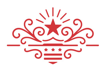 Vintage Patriotic Crest with Star Ornament