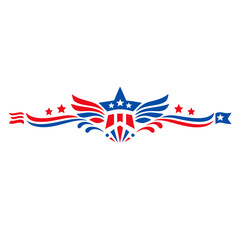 Patriotic Eagle Wings Style Decorative Banner