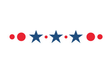Patriotic Star Row Divider Red White Blue