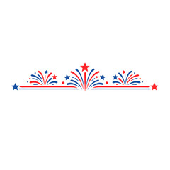 Patriotic Fireworks Border Divider
