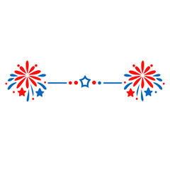 Patriotic Fireworks Star Divider Symmetrical