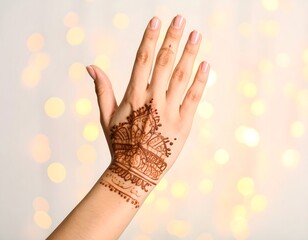Close-up of intricate henna designs on a hand