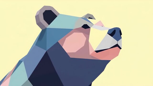 Geometrical bear illustrations in various poses. Cute polygonal animal art concept for modern design and creative projects.