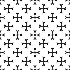 Tile pattern. Ceramic tiles. Vintage tiled. Seamless texture. Cute wallpaper. Black and white modern background for your design. Floor ornament. Pottery folk print.  Abstract floral endless. Vector