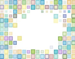 Colorful Square Tile Frame with White Space for Text.
