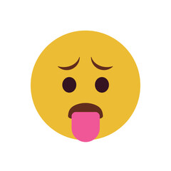 sad face with tongue out emoji symbol sign icon vector illustration isolated flat